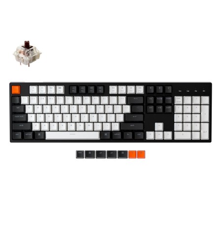 Keychron C2 Mechanical Keyboard (Wired, White LED, Hot-swap, US, Gateron Brown)