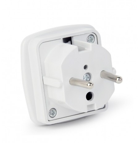 Gembird AC power adapter, UK socket to EU Schuko plug, 7.5 A  White, Travel adapter