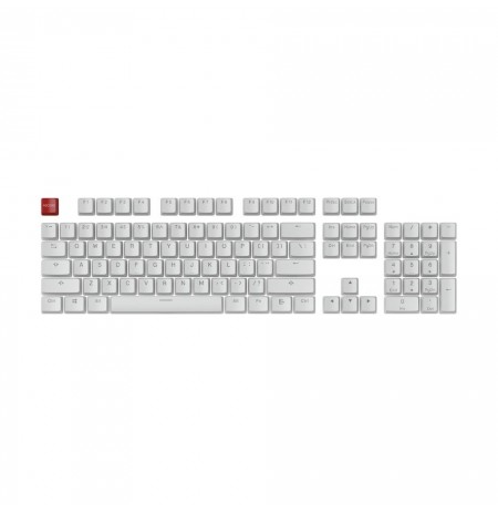 Glorious PC Gaming Race Aura Keycaps - PBT, Pudding, Double Shot, White 104 Key, TKL, Compact Compatible