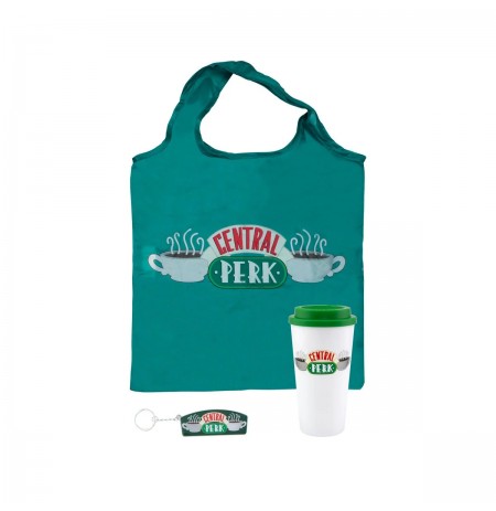 Friends Central Perk On The Go Shopping Bag, Travel Mug, Key Ring Gift Set