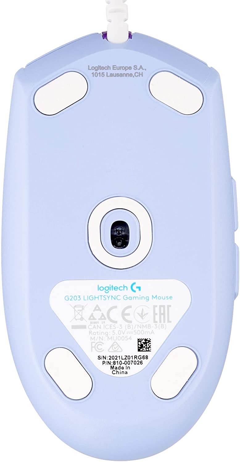 Logitech G203 Lightsync (alyvinė) laidinė pelė