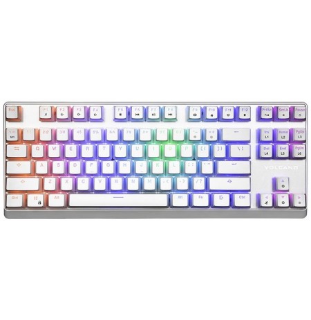 MODECOM VOLCANO LANPARTY RGB PUDDING EDITION WHITE žaidimų klaviatūra BLUE US
