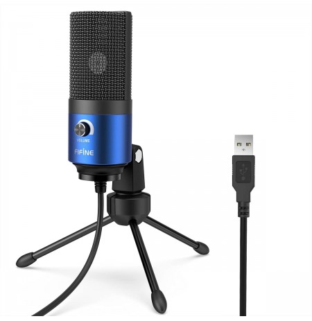 FIFINE K669B mėlynas kondensatorinis mikrofonas | USB