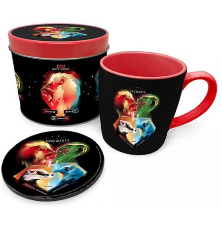Harry Potter Crests - Magical puodelis ir padėkliukas skardinėje dėžutėje