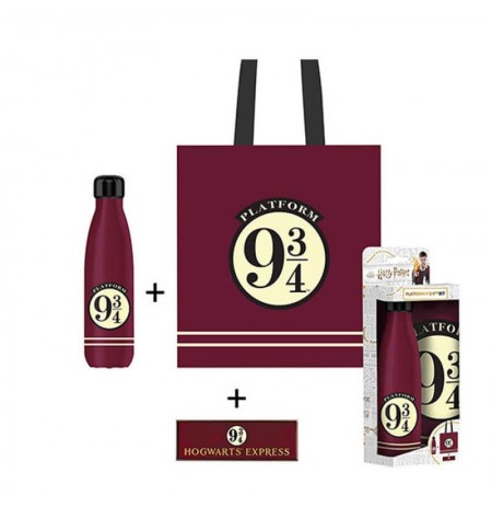 Harry Potter Platform 9 3/4 pirkinių krepšio, gertuvės ir magnetuko dovanų rinkinys