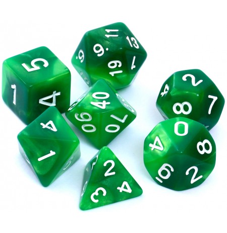 REBEL RPG Dice Set - Two Color - Green and Yellow