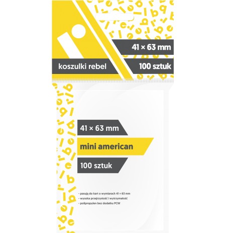 REBEL Sleeves - Mini American (41x63mm) - 100 Vnt