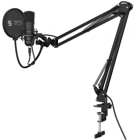 SPC Gear SM900 Black Condenser Microphone + Stand | USB
