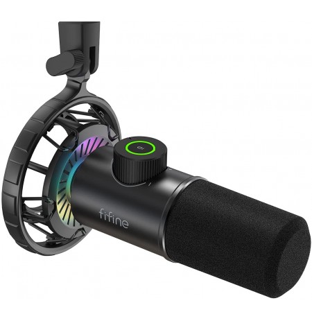 FIFINE K658 USB DYNAMIC CARDIOID MICROPHONE WITH A LIVE MONITORING, GAIN CONTROL, MUTE BUTTON