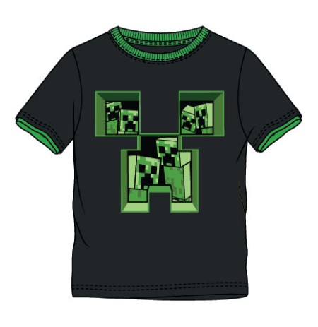 Minecraft Creepy Creeper Black T-Shirt | 8 Year