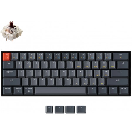 Keychron K12 mechanical 60% keyboard (Wireless, RGB, US, Gateron Brown) (REFURBISHED)