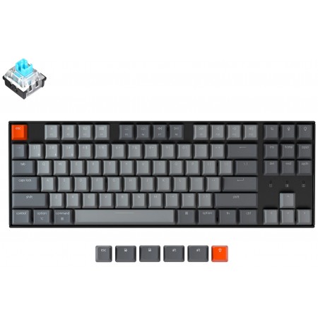 Keychron K8 mechaninė 80% klaviatūra (bevielė, aliuminio rėmo, RGB, US, LK Blue)