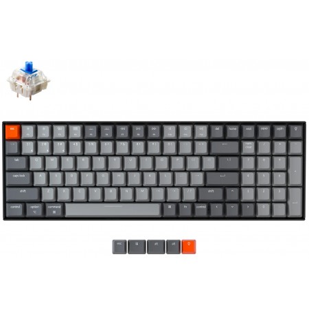 Keychron K4 mechaninė 96% klaviatūra (V2, bevielė, Hot-swap, White Backlight, US, Gateron Blue)
