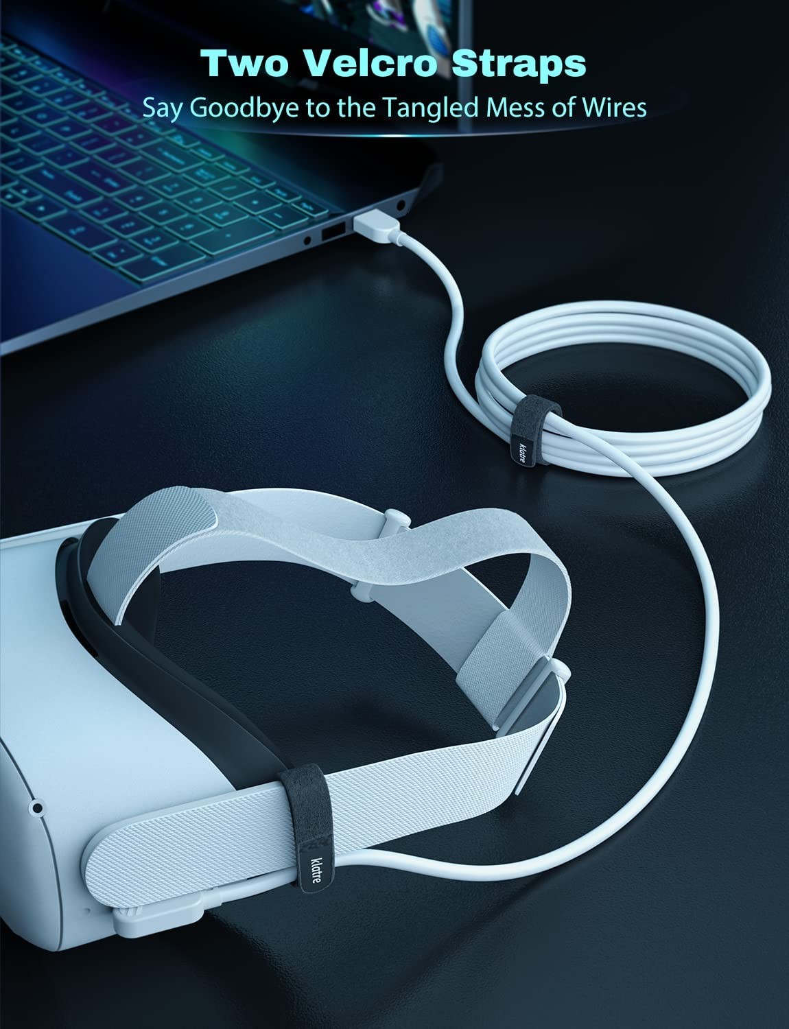 Klatre USB A to USB-C 5M ilgio laidas Oculus/Meta Quest 2/1 ir PC/Steam VR