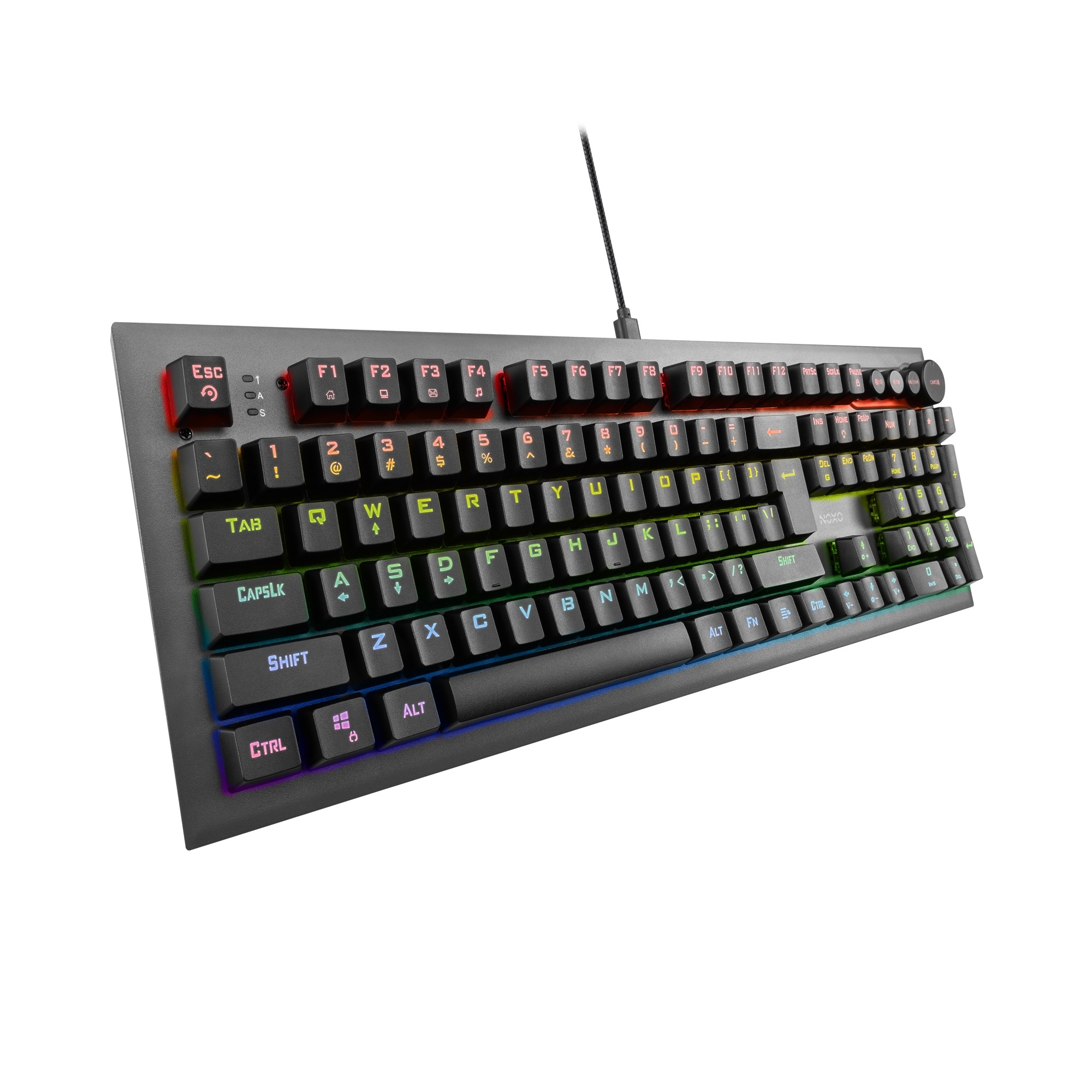 NOXO Conqueror mechaninė laidinė RGB klaviatūra | US, Blue Switch