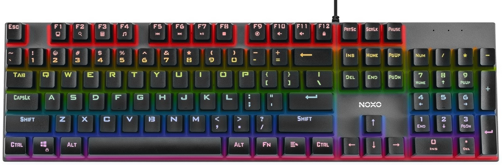 NOXO Retaliation mechaninė laidinė RGB klaviatūra | US, Blue Switch