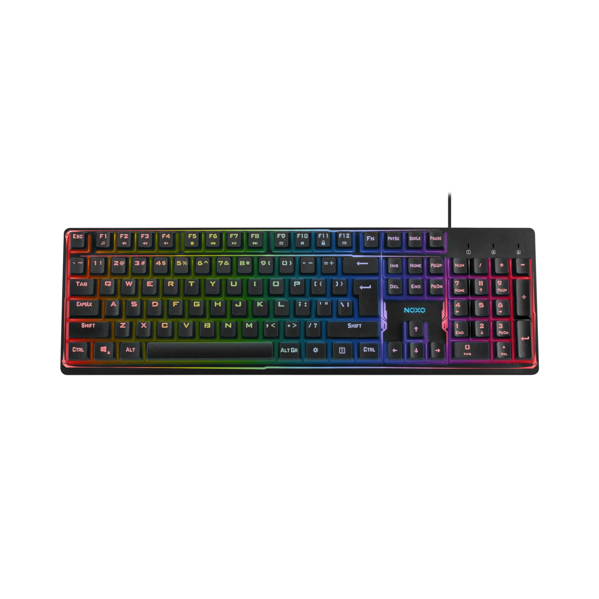 NOXO Fusionlight membraninė laidinė RGB klaviatūra | US