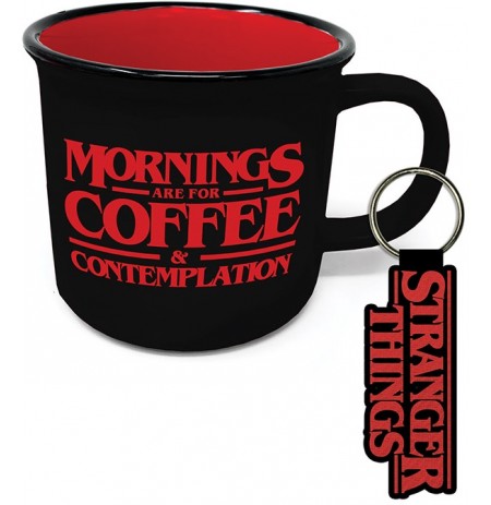Stranger Things Coffee and Contemplation Mug And Key Ring Gift Set
