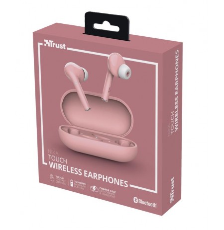 TRUST Nika Touch pink wireless earphones (Bluetooth)