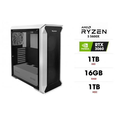 Stacionarus kompiuteris | AMD Ryzen 5 5600X, 16GB 3200MHz, SSD 1TB, HDD 1TB, RTX 3060