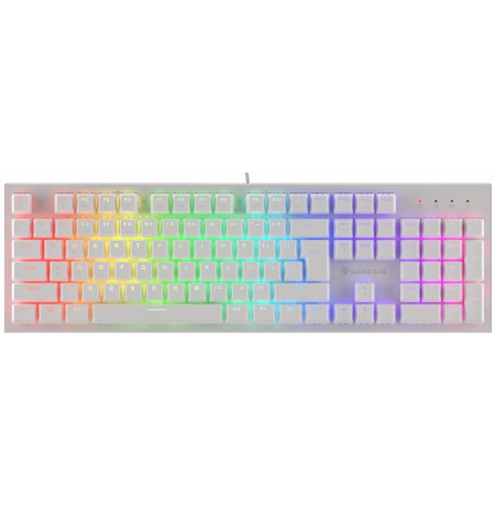 GENESIS THOR 303 RGB laidinė balta mechaninė klaviatūra | Outemu Brown