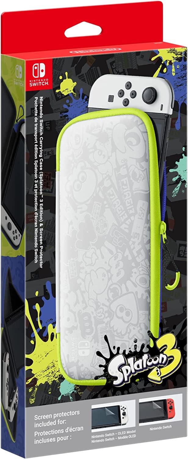 Nintendo Switch - Carrying Case & Screen Protector for OLED version - Splatoon 3 Edition