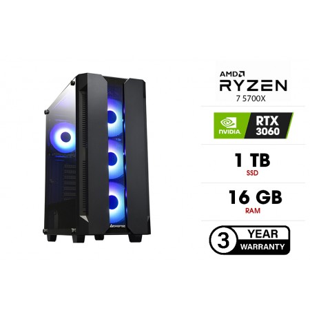 Stacionarus kompiuteris | Ryzen 7 5700X, 16GB, SSD 1TB, HDD 2TB, RTX 3060 12GB