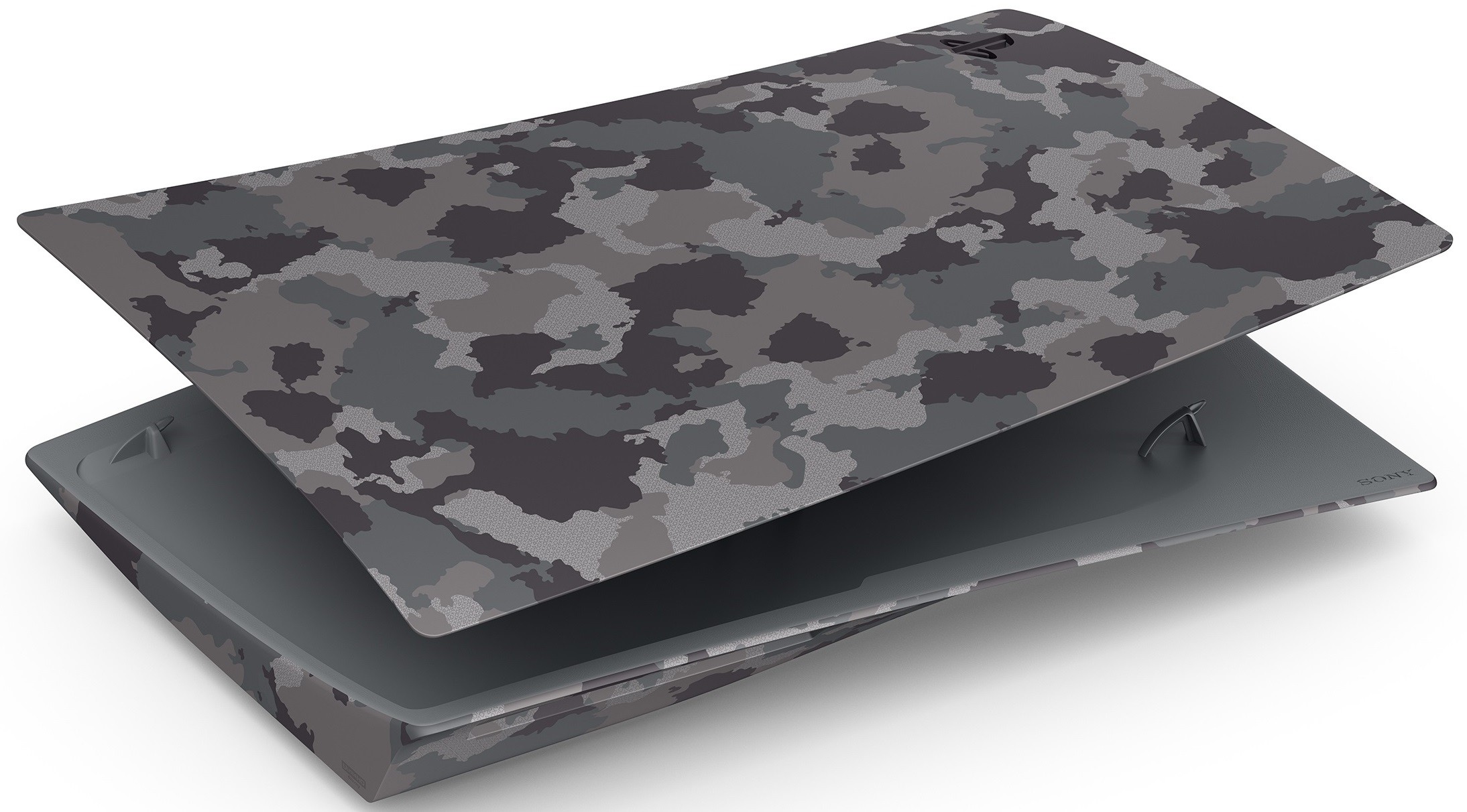 PS5 Standard Cover Grey Camouflage