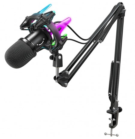 FIFINE K651 Cardioid Wired Microphone with RGB USB + Stand