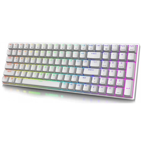 Royal Kludge RK100 White Wireless Keyboard | 96%, Hot-swap, Brown Switches, US