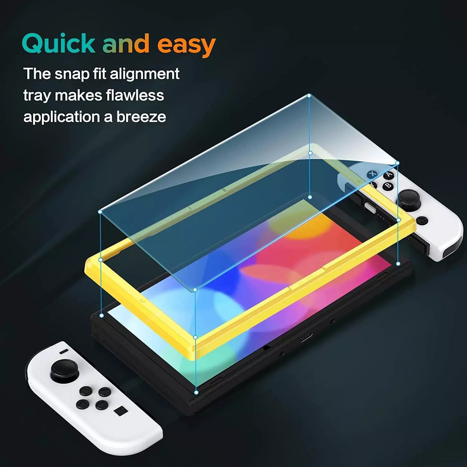 4pcs Tempered Glass Screen Protector with tool for Switch Oled