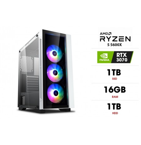 Stacionarus kompiuteris | AMD Ryzen 5 5600X, 16GB 3200MHz, SSD 1TB, HDD 1TB, RTX 3070