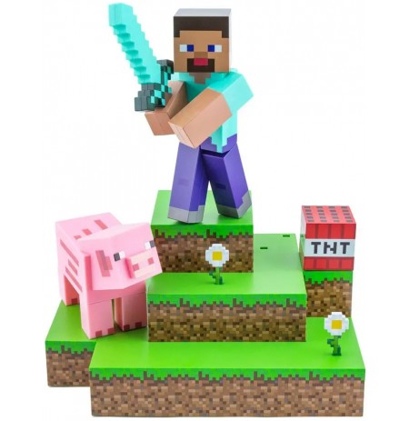 Minecraft Steve Diorama Figural lempa