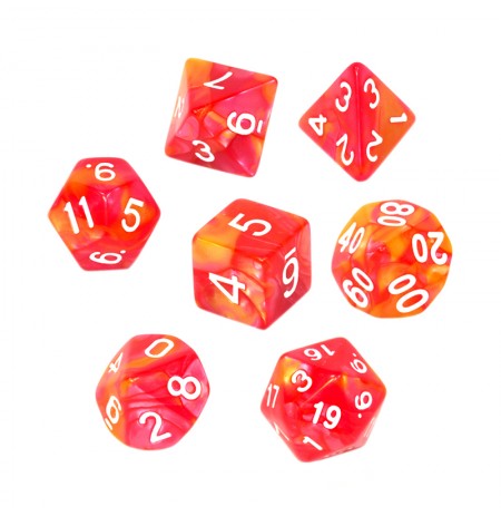 REBEL RPG Dice Set - Two Color - Red and Yellow