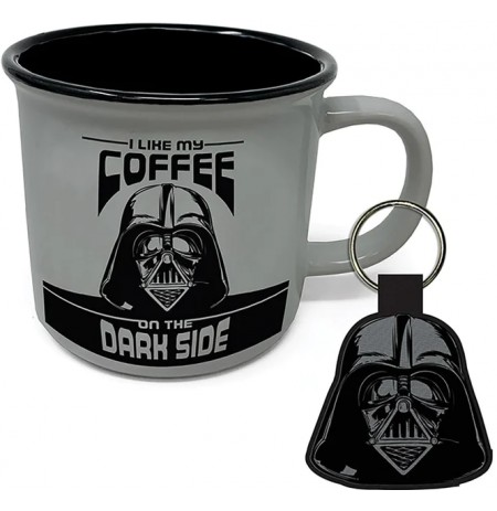 Star Wars I Like My Coffe On The Dark Side puodelio ir raktų pakabuko dovanų rinkinys