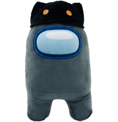Plush toy Among Us - Grey With Black Hat 30 cm