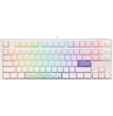 Ducky ONE 3 Classic Pure White TKL RGB Gaming Keyboard | Hot-Swap, US, MX Speed Silver Switch