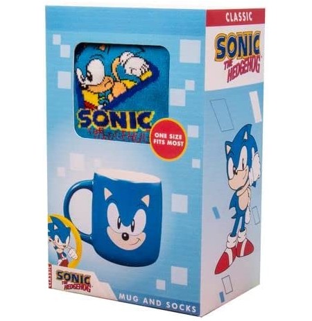 Sonic The Hedgehog puodelis ir kojinės dovanų rinkinys