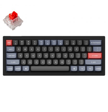 Keychron V4 60% Mechanical Keyboard (ANSI, Carbon black, RGB, Hot-swap, US, Pro Red Switch)