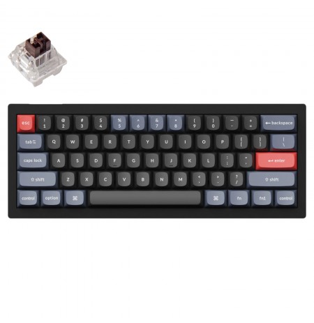 Keychron V4 60% mechaninė klaviatūra (ANSI, Carbon black, RGB, Hot-swap, US, Pro Brown Switch)