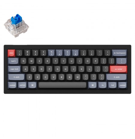 Keychron V4 60% Mechanical Keyboard (ANSI, Carbon black, RGB, Hot-swap, US, Pro Blue Switch)