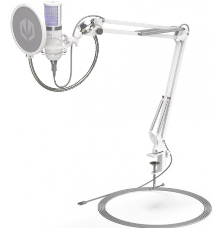 Endorfy Solum Streaming Onyx White Condenser Microphone + Stand | USB