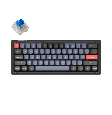 Keychron V4 60% mechaninė klaviatūra (ANSI, Frosted Black, RGB, Hot-swap, US, Pro Blue Switch)