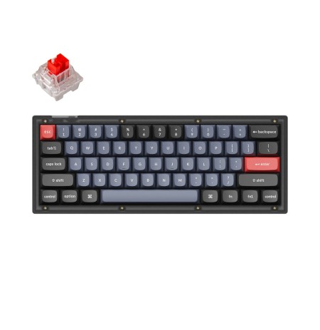 Keychron V4 60% mechaninė klaviatūra (ANSI, Frosted Black, RGB, Hot-swap, US, Pro Red Switch)