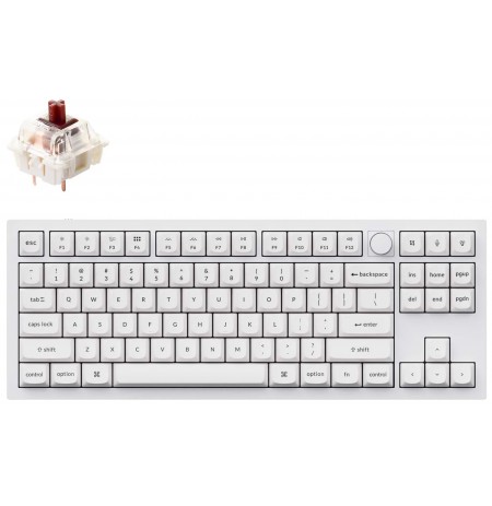 Keychron Q3 80% White mechanical keyboard (ANSI, RGB, Hot-Swap, Gateron G Pro BrownSwitch)