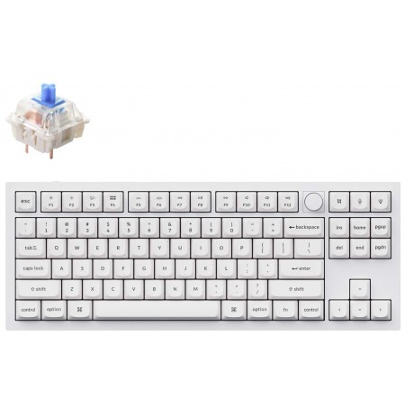 Keychron Q3 80% White mechanical keyboard (ANSI, RGB, Hot-Swap, Gateron G Pro BrownSwitch)