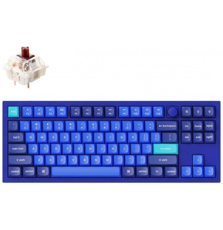 Keychron Q3 80% Navy Blue mechanical keyboard (ANSI, RGB, Hot-Swap, Gateron G Pro Brown Switch)