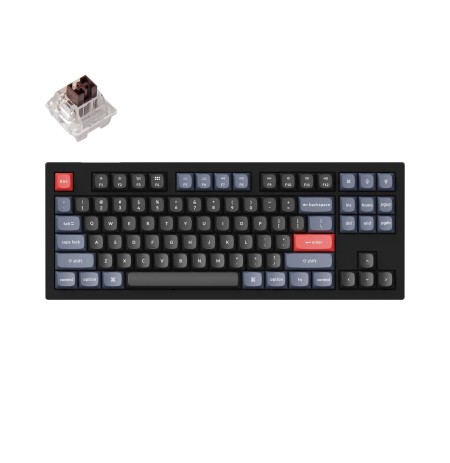 Keychron V3 80% mechaninė klaviatūra (ANSI, Carbon Black, RGB, Hot-swap, US, Pro Brown Switch)