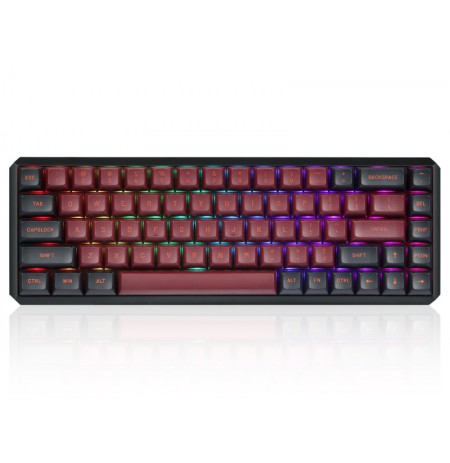 Darmoshark K5 TKL belaidė mechaninė klaviatūra su RGB (US, Hot-swap, RED switch V3) Red-Black