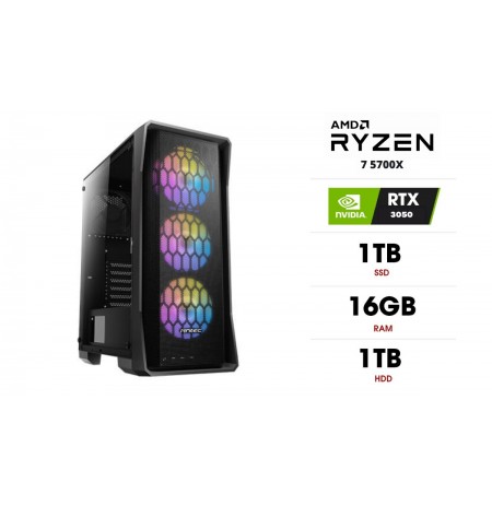 PC | AMD Ryzen 7 5700X, 16GB 3200MHz, SSD 1TB, HDD 1TB, RTX 3050